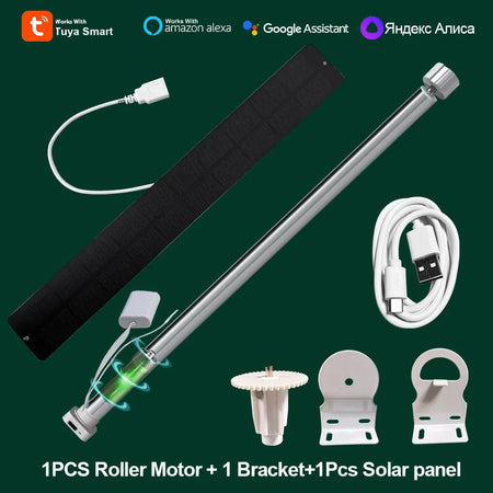 LifeLibero Tuya Zigbee Smart Curtains 1Motor 1Solar Panel / For 20mm tube zigbee