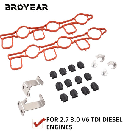 Swirl Flap Repair Kit With Aluminum Brackets And Gaskets For Audi VW 2.7 3.0 V6 TDI by InterCyprus Trading Ltd
