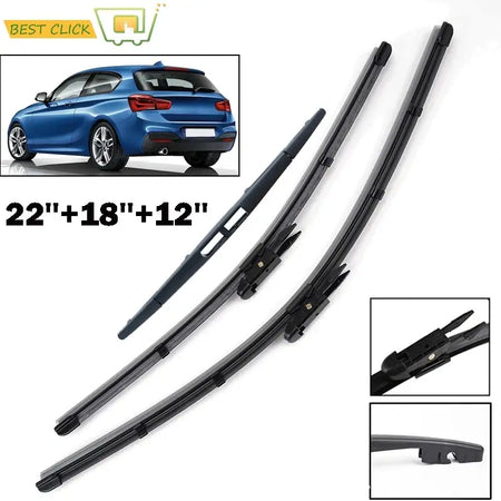 Misima Windshield Windscreen Wiper Blades For BMW 1 Series F20 F21 Front Rear Window Set 2011 2012 2013 2014 2015 2016 2017 by InterCyprus Trading Ltd