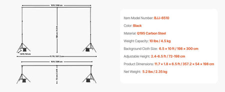 Adjustable Heavy Duty Backdrop Stand Wedding Photo Tripod Base 6.5x10ft / CZECH REPUBLIC