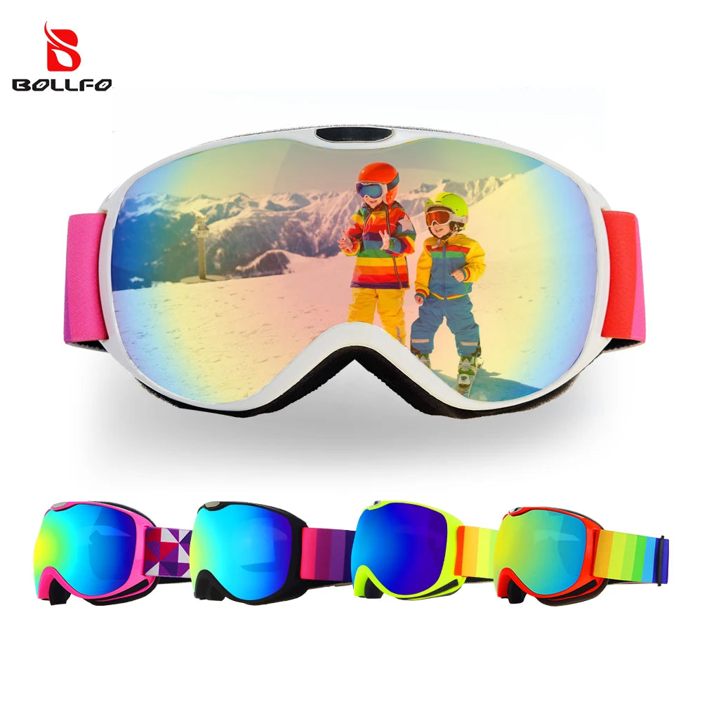 BOLLFO Kids Ski Goggles &ndash; Anti-Fog UV400 Winter Eyewear
