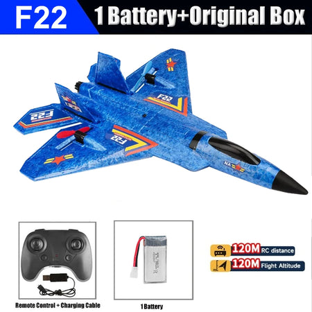 SU35 RC Plane F22 K500 MAX &ndash; Easy 2.4G Control Foam Glider F22 Blue