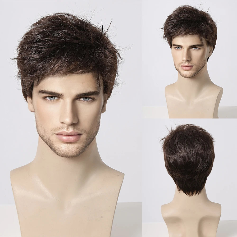 Short Copper Red Pixie Cut Wig for Men - Synthetic Heat-Resistant Cosplay and Daily Use SS1001-2