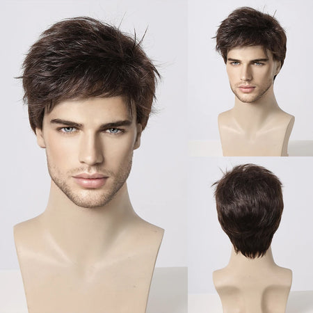 Short Copper Red Pixie Cut Wig for Men - Synthetic Heat-Resistant Cosplay and Daily Use SS1001-2