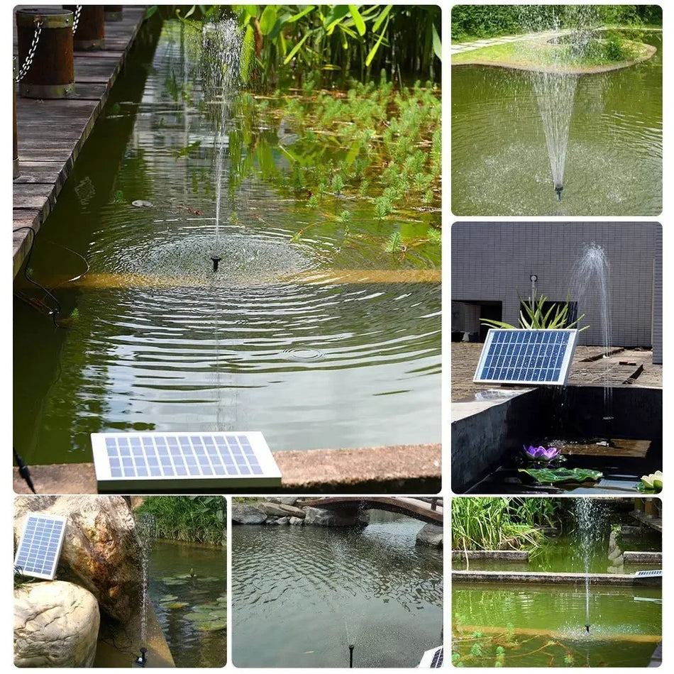 Solar Pond Pump 5W Fountain 250 Lh 60 Cm Height 4 Nozzles