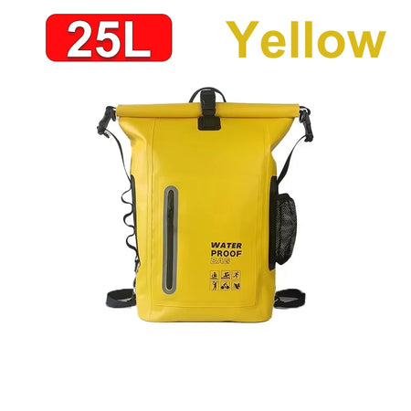 500D PVC Outdoor Waterproof Backpack 25L &ndash; Hiking Drybag Yellow