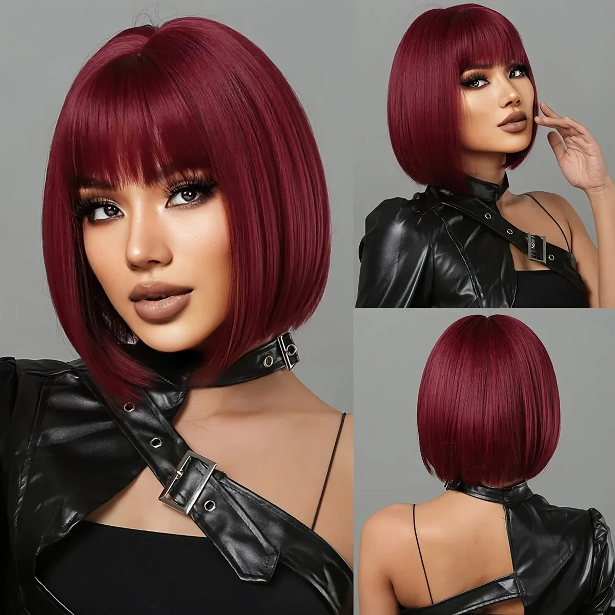 BeautyEnter Long Black Bangs Synthetic Wig for Cosplay and Daily Wear 99j