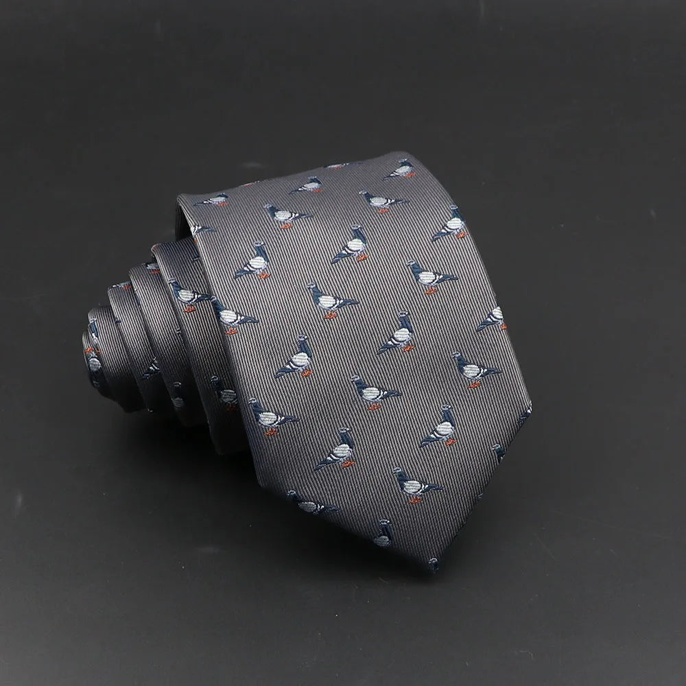 Cute Cartoon Floral Pattern Slim Tie for Men 1