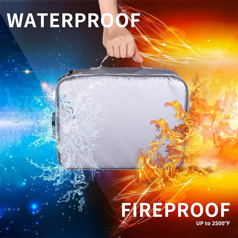 Fireproof Document Password Bag - Water Resistant Organizer Default Title