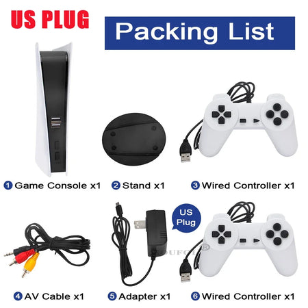 GS5 Game Station 5 Console - Retro Gaming with 200 Classic Games US Plug