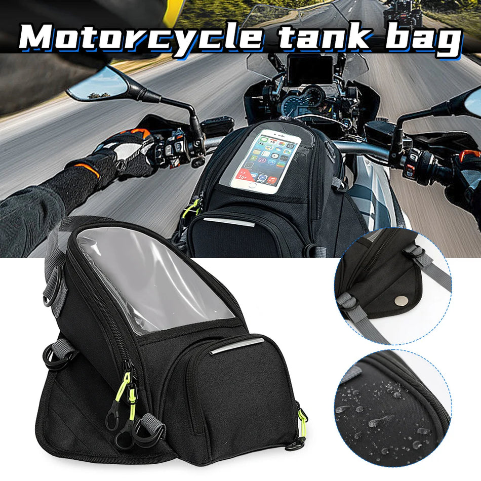 Sac de réservoir de moto avec navigation à écran tactile de 7 pouces, en tissu Oxford imperméable