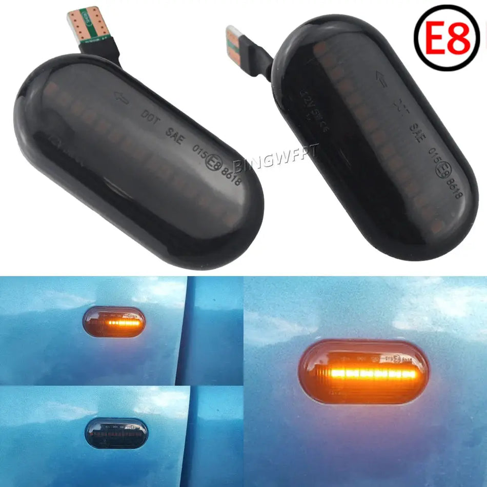 2X LED Dynamic Turn Signal Lights Side Marker For Renault Clio Trafic Kangoo Twigo Dacia Logan Duster Nissan Interstar Primastar by InterCyprus Trading Ltd