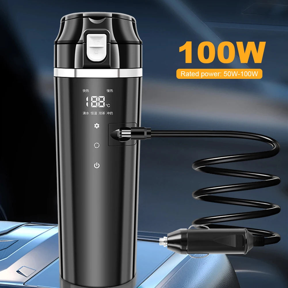 12V 24V Car Heating Cup 500ML Kettle - Smart Temp Control