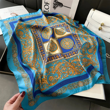 Luxury Temperament Silk Scarf &ndash; Exquisite Style and Versatility FJ856-1 / 70X70cm