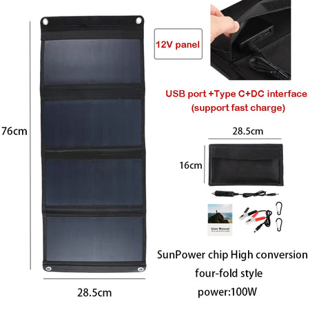 Luxuglow 100W Solar Panel &ndash; High Efficiency Charger B