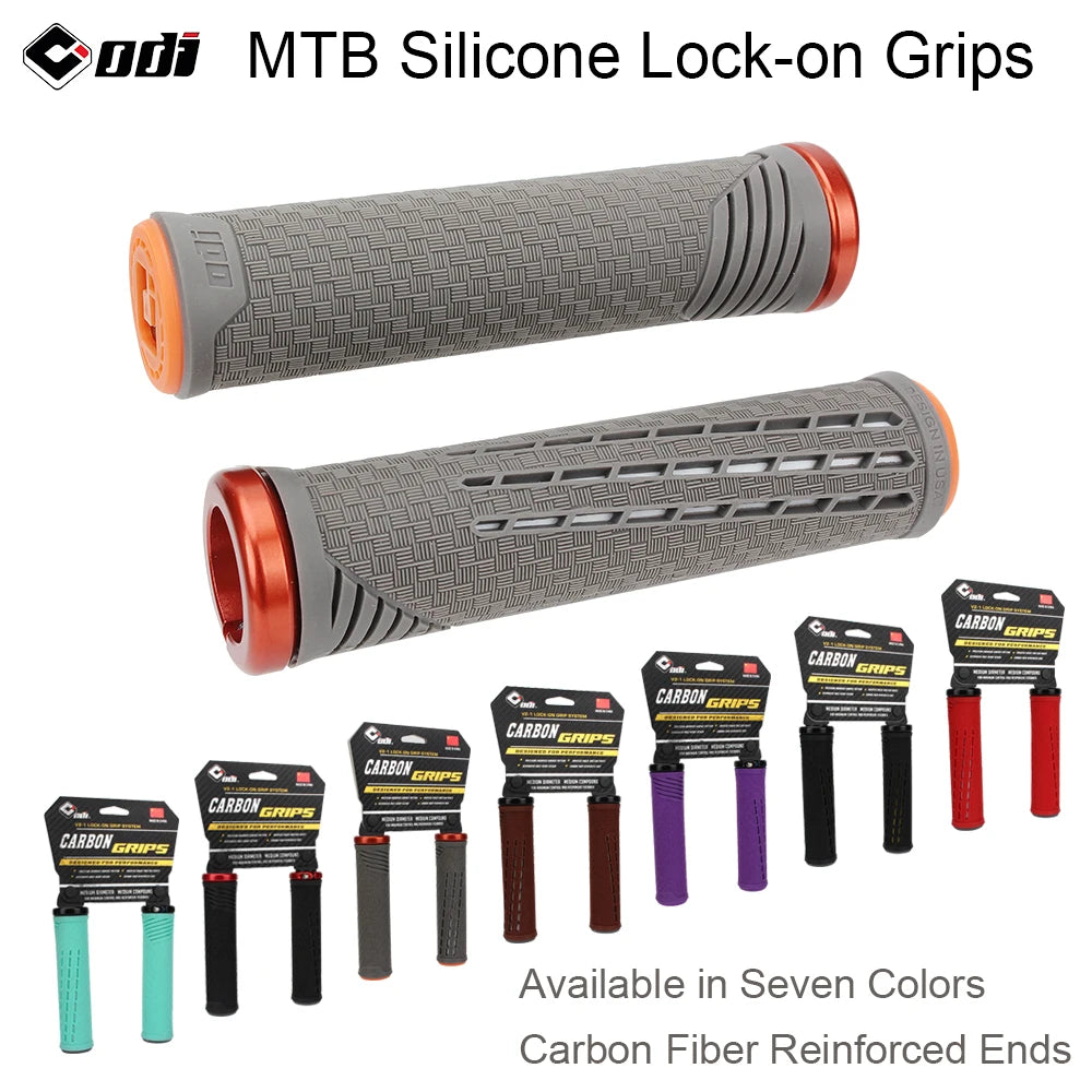 ODI CF Silicone Bike Grips with Carbon Fibre Reinforcement - Anti-slip Comfort
