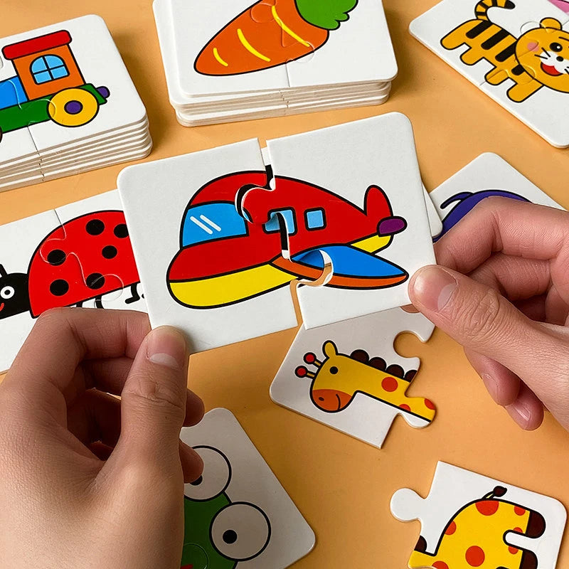 Montessori Educational Puzzle Cards for Toddlers - Cognitive Development Toys for Babies and Kids