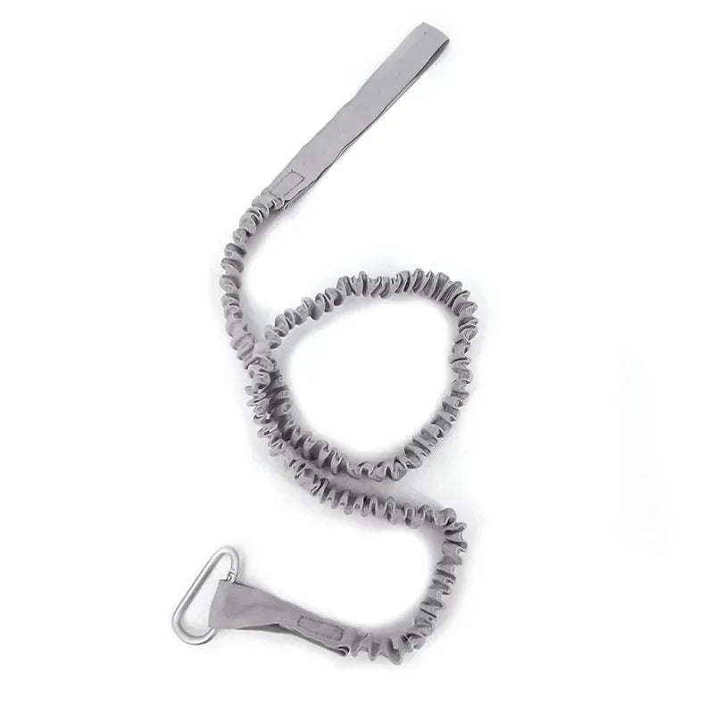 DIZETION Kayak Paddle Leash 1PC &ndash; Adjustable Coiled Lanyard Gray