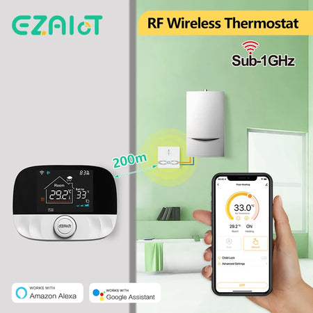 T9W+RC9Plus &ndash; WiFi RF Wireless Thermostat for Gas Boiler