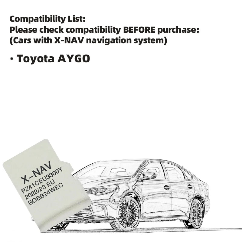 Toyota AYGO X-NAV TF Card &ndash; Plug-and-Play Europe Maps