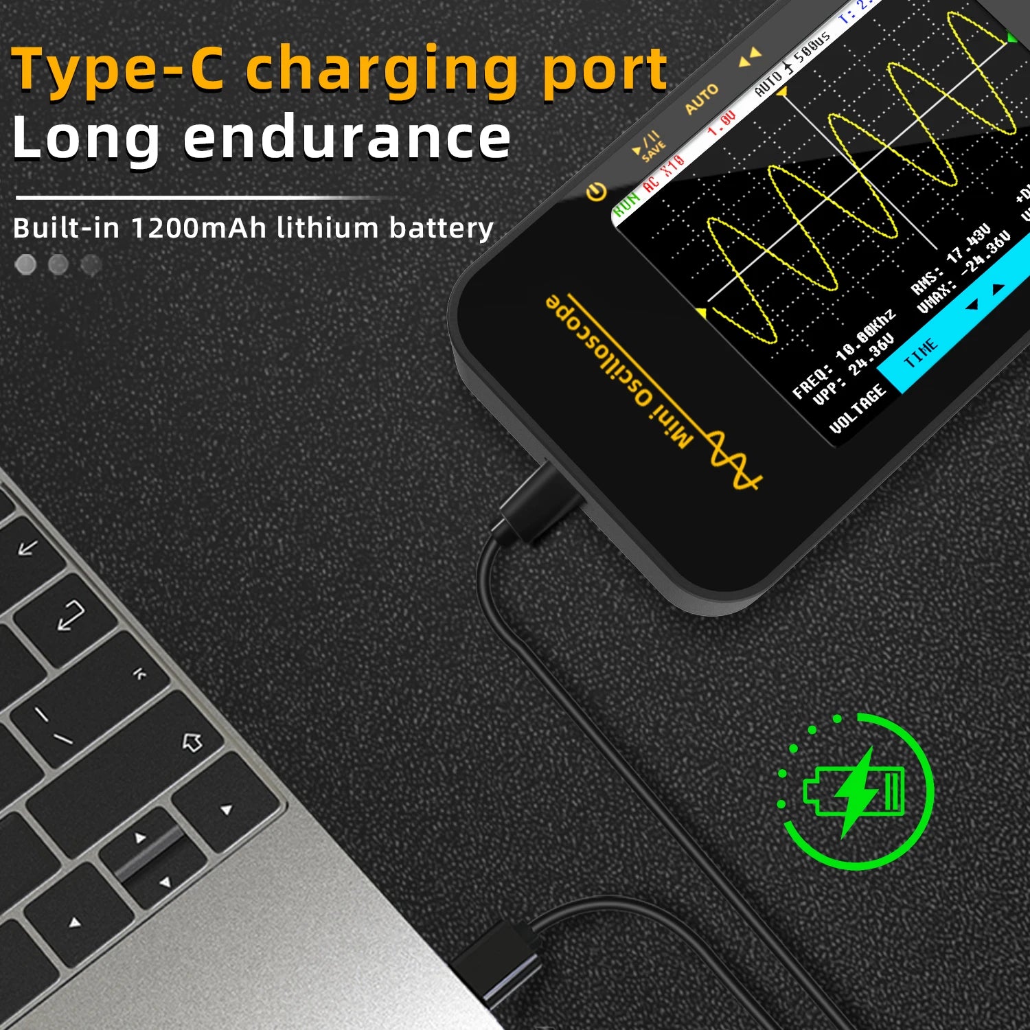 BSIDE OT3 &ndash; 10MHz Handheld Oscilloscope With Color Screen
