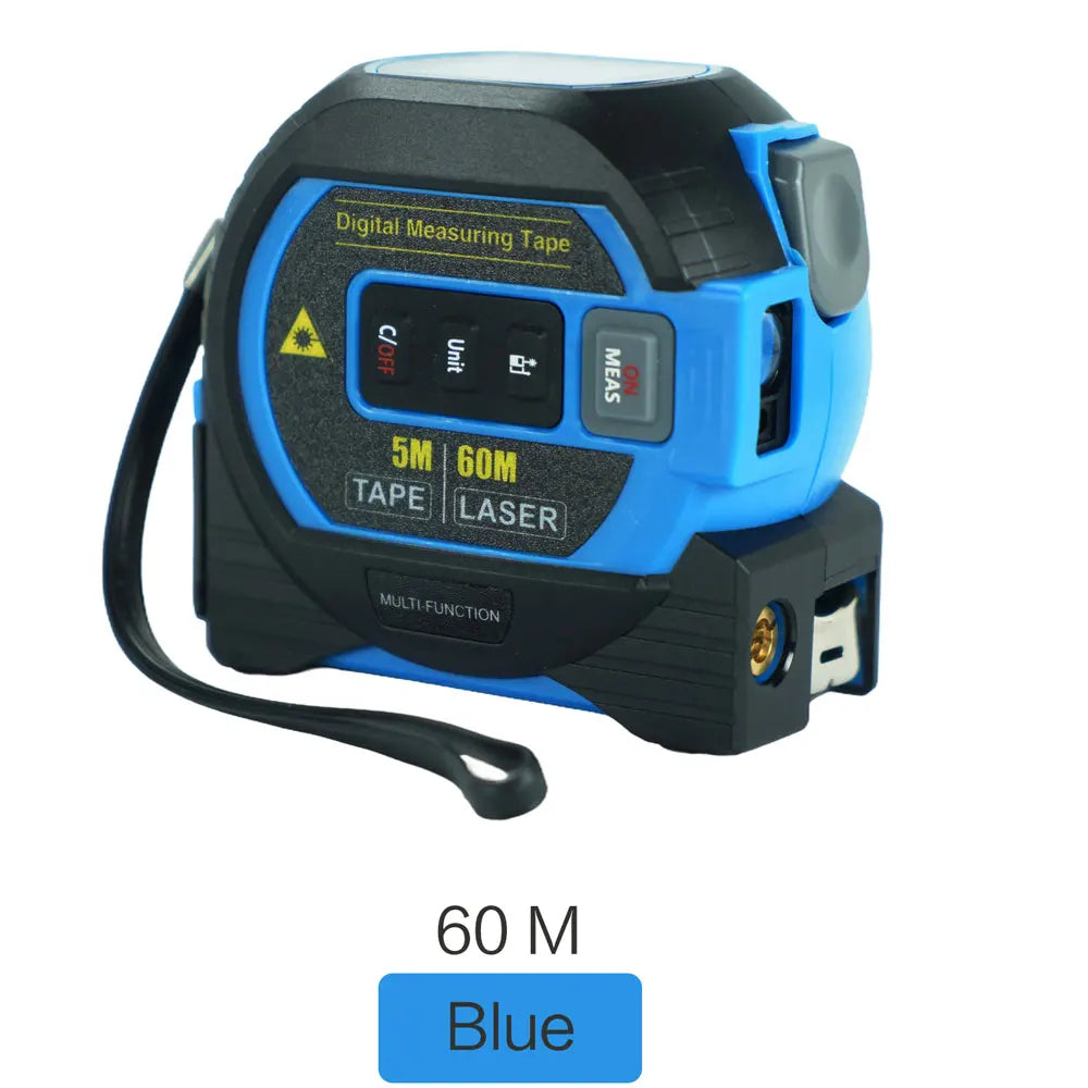 3-in-1 High Precision Laser Tape Measure - 40/60M with Data Storage 60M Blue