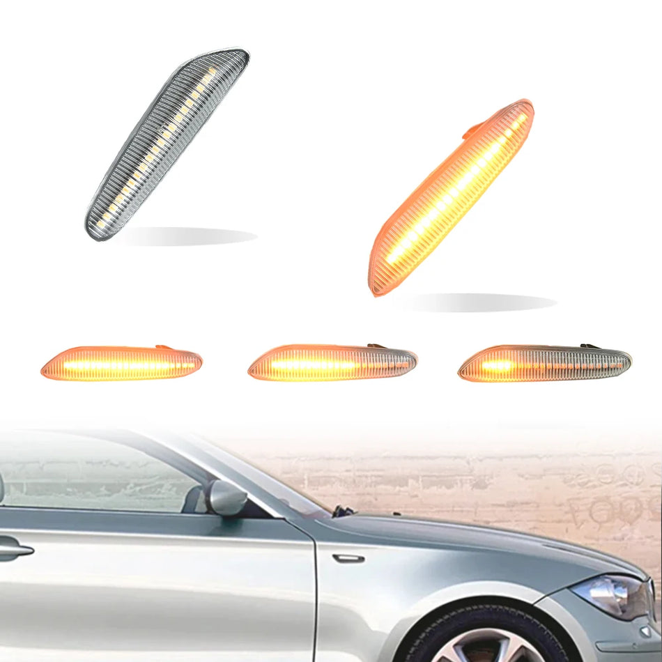 Δυναμικό Φως Σηματοδότη LED Πλευρικής Σήμανσης για BMW E60 E61 E90 E91 E92 E93 E81 E82 E87 E88 E46 X3 E83 X1 E84