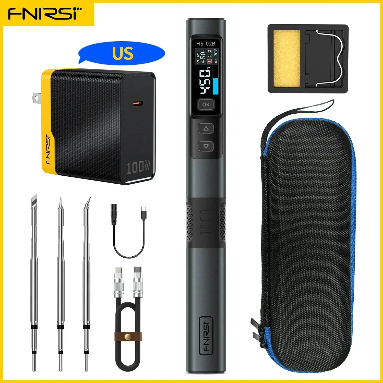 Reworking Files HS-02 Soldering Iron 24V DC 100-450℃ Adjustable Temperature 100W PD for ...