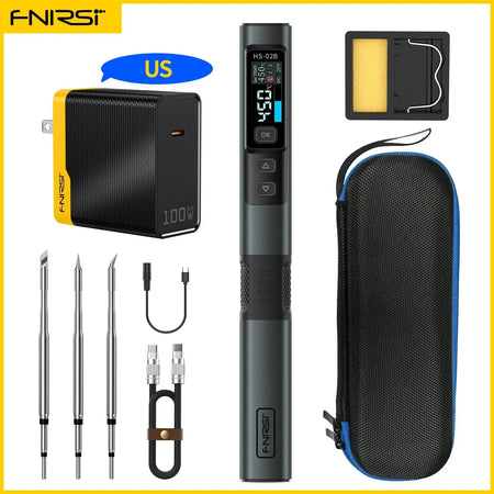 HS-02 24V DC Soldering Iron 100W Adjustable 100 to 450C HS-02B-3 Tips100W-US