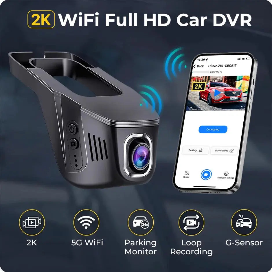 2K Full HD Dash Cam With 5G WiFi, Night Vision And Parking Monitor by InterCyprus Trading Ltd