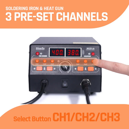 Silverflo 902D-III Rework Soldering Station &ndash; 2in1 Hot Air