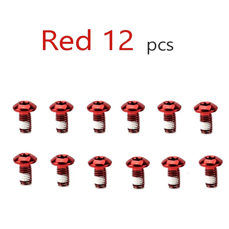 Bike Disc Brake Rotor Bolts &ndash; Durable Steel T25 M5x9 Secure Fit Red 12pcs