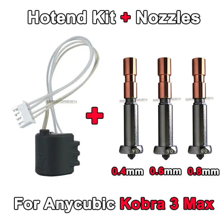 Upgrade Nozzle For Anycubic Kobra 3 Max 0.4mm 0.6mm 0.8mm Hotend Kit-468