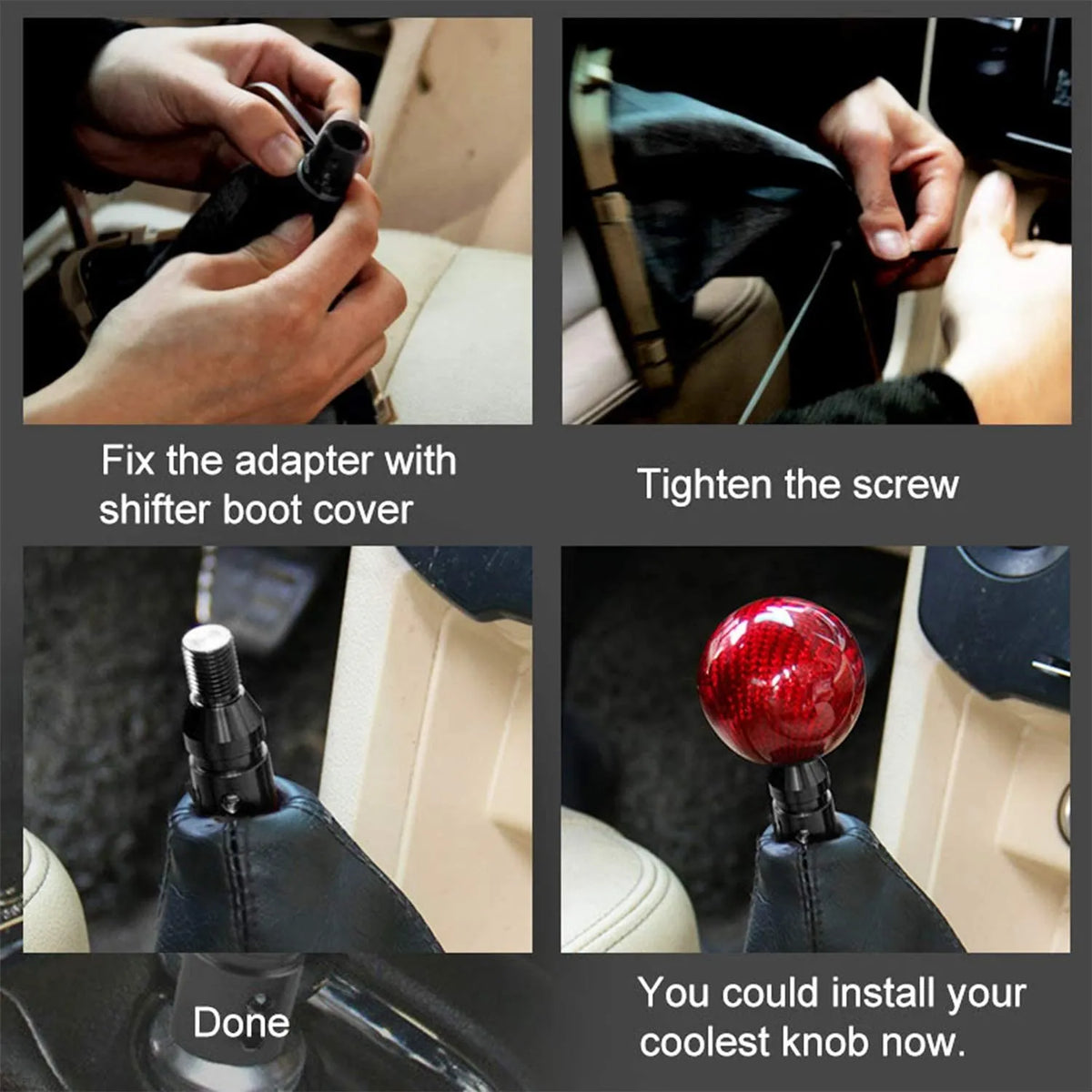Car Shift Knob Adapter Universal Aluminum Alloy Gear Shift Knob Adapter for Non-Threaded Manual Shifters M12x1.25 M10x1.5 by InterCyprus Trading Ltd