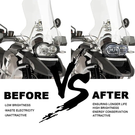 LED Headlight for BMW 2005 - 2012 R1200GS / 2006 -2013 R1200GS Adv Hi-Low DRL Light Assembly by InterCyprus Trading Ltd