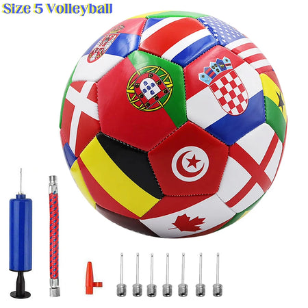 Flag Printed Official Size 5 Soccer Ball for Training and Matches Flag set