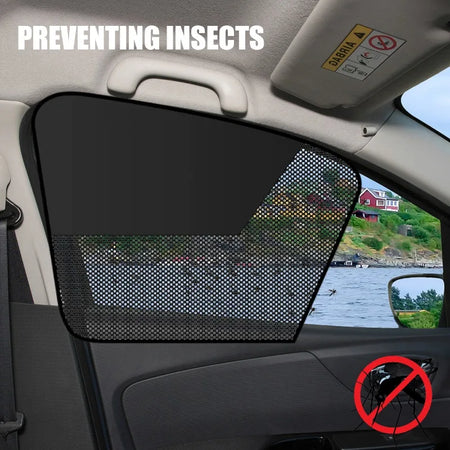 Magnetic Black Mesh Car Sunshade - Summer Privacy and Sun Protection