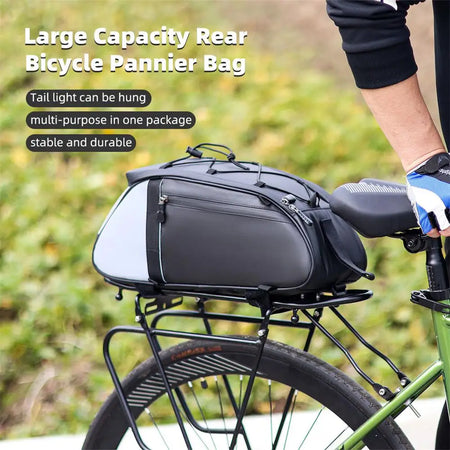 Lixada Bike Trunk Bag &ndash; Large Capacity Reflective Storage