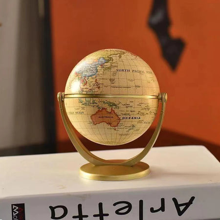 Desktop Earth Retro Globe 360 Rotating &ndash; Antique Map Design