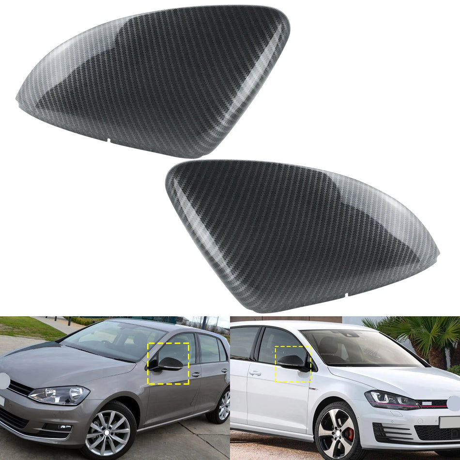 Capas de Espelhos Laterais em Estilo Fibra de Carbono para VW Golf MK7 Touran