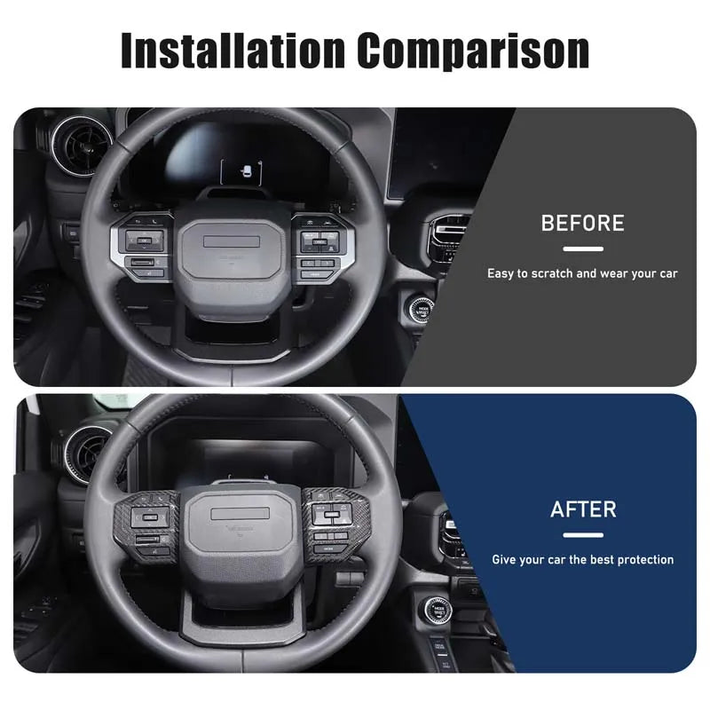 Наклейки на руль из настоящего углеродного волокна Toyota Prado LC250