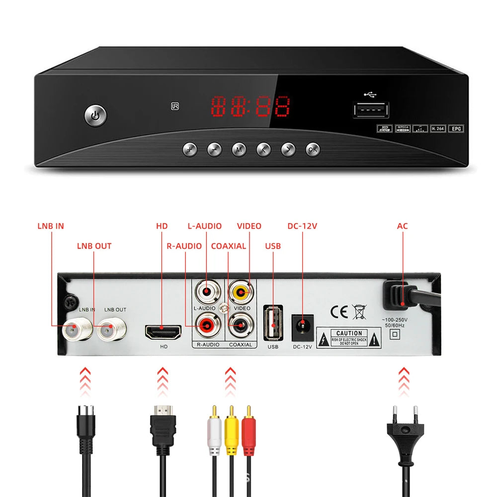 FTA DVB S2 MPEG H264 DVB-S2 HD Satellite Receiver Tv Decoder SAT