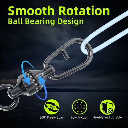 9KM Snap Swivels Ball Bearing Lure Connectors Saltwater