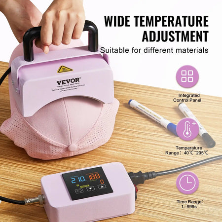 Mini Hat Press For Caps With Auto Shut Off Purple