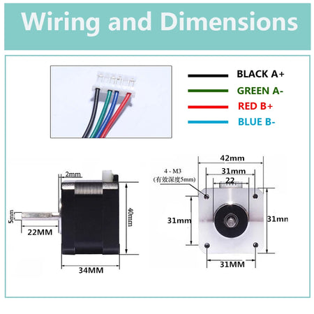 Double Shaft Nema 17 Stepper Motor &ndash; High Torque Performance
