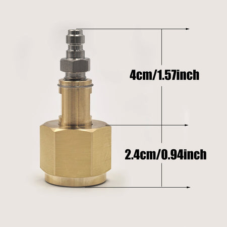 CO2 Tank CGA320 Fitting 8mm Quick Disconnect - Solid Copper