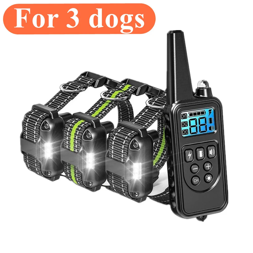 800m Remote Control Dog Training Collar &ndash; Rechargeable Waterproof Design for 3 dogs / US Plug