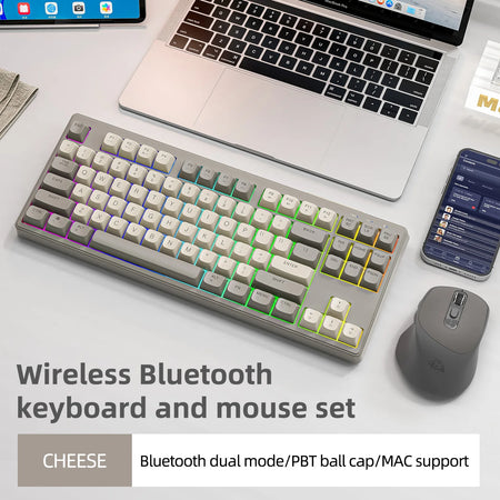 M87 Wireless Keyboard Gaming - Dual Mode Bluetooth RGB Cheese Kit
