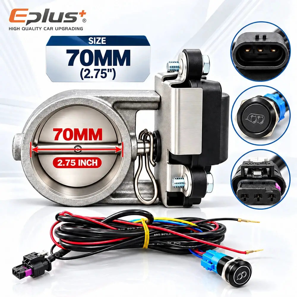 EPLUS Universal with Button Switch Stainless Steel Electric Exhaust Valve Kit Car Exhaust Pipe Electronic Muffler Valve by InterCyprus Trading Ltd