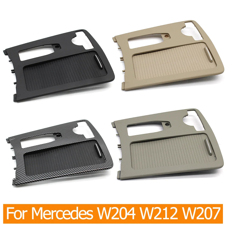 Central Console Cup Holder Cover Carbon Fiber Finish for Mercedes-Benz W204 W212 W207